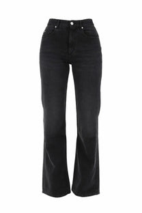 Isabel Marant women’s black high-waisted flared denim jeans with straight-leg cut and classic five-pocket design