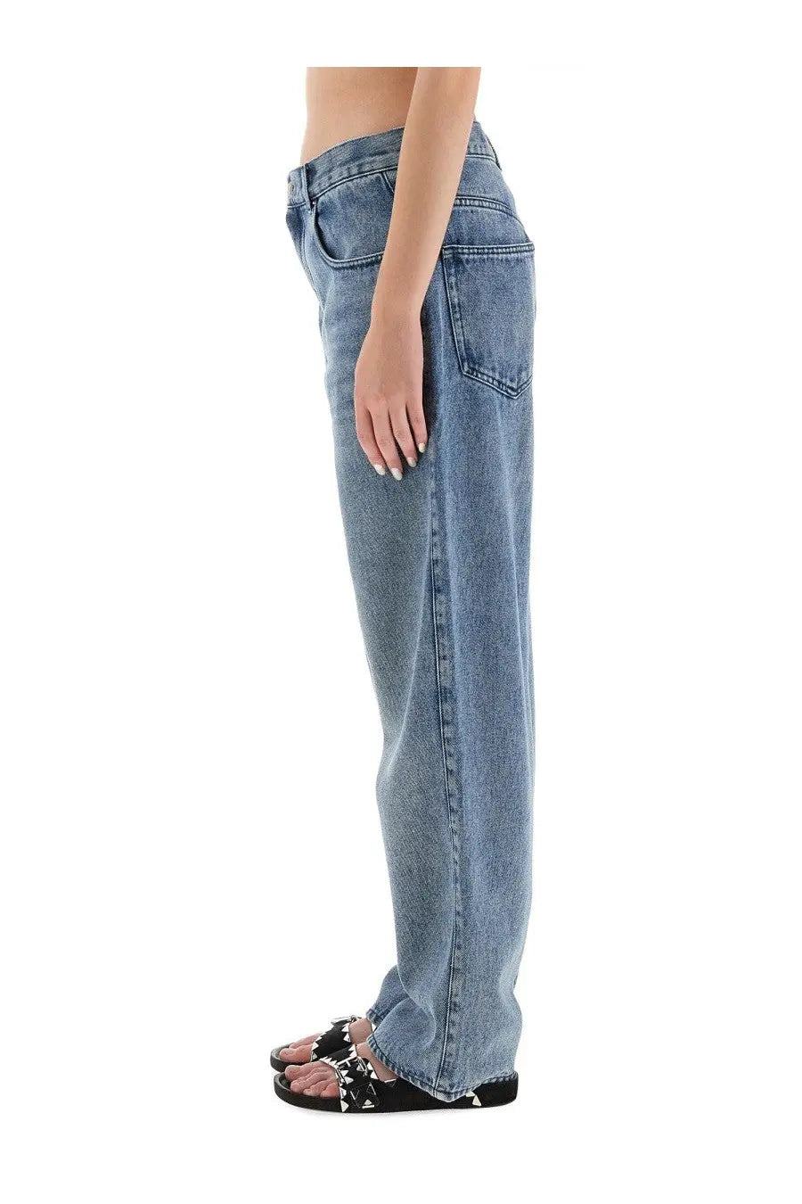 Isabel Marant women’s light-wash denim jeans with relaxed straight-leg cut and classic five-pocket design
