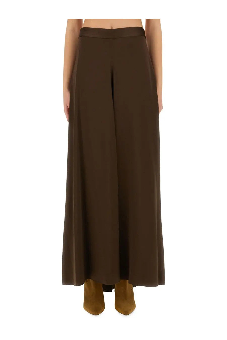 Isabel marant women’s kayana long skirt in brown with smooth flowing fabric and sleek minimalist design