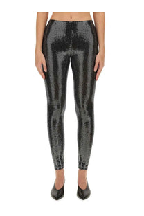 Isabel Marant women’s pants Joshua black high-waisted black and silver sequined form-fitting leggings