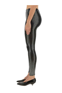 Isabel marant women’s pants joshua black high-waisted black and silver sequined form-fitting leggings