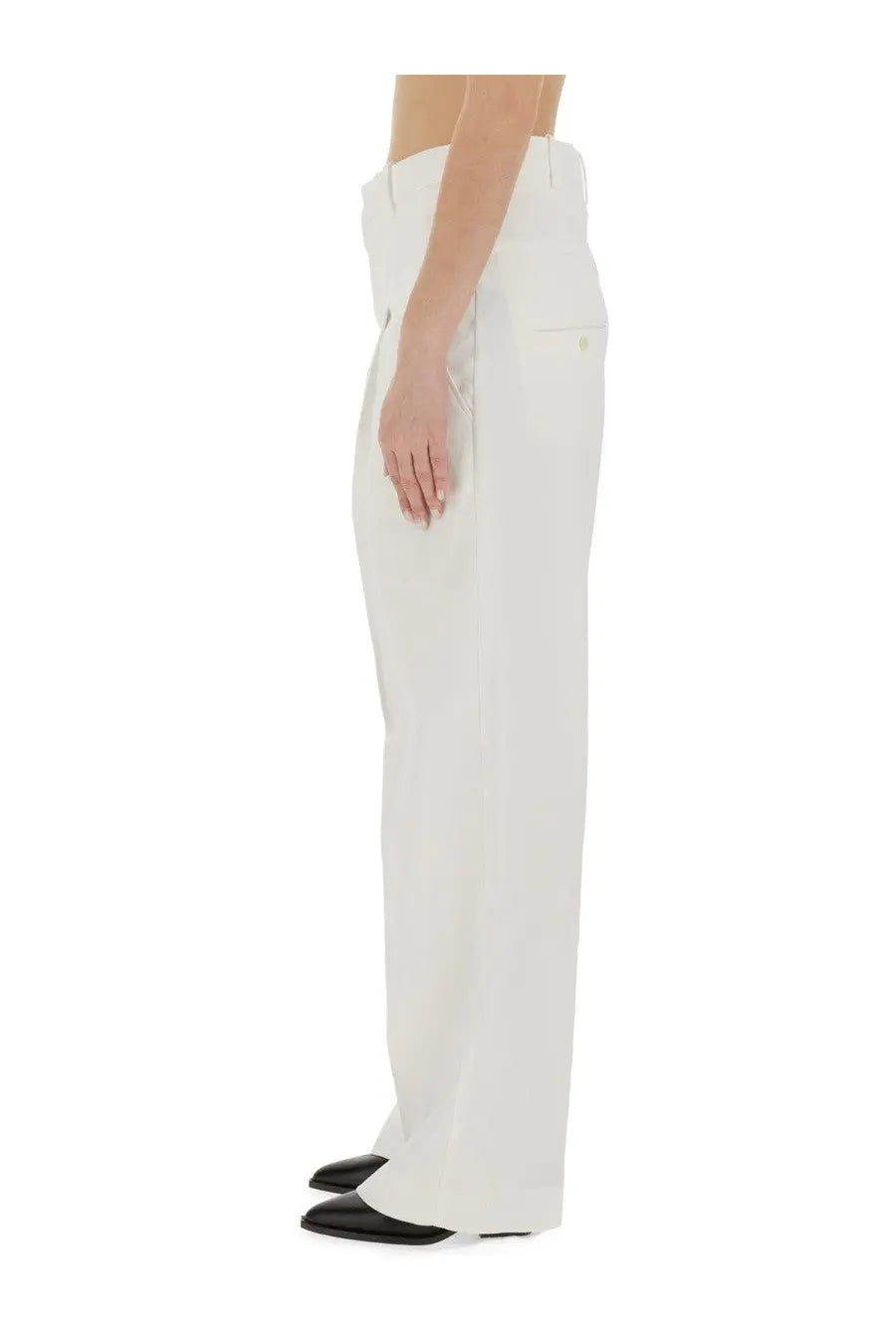 Isabel Marant women’s white high-waisted wide-leg trousers with a clean minimalist design