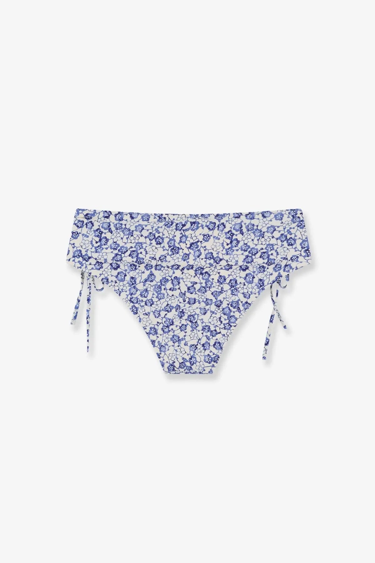 Isabel marant women’s prudi bikini slip blue with blue and white floral print and side tie details