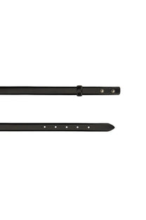 Isabel Marant women’s Raissa black leather belt with sleek minimalist design and silver toned hardware