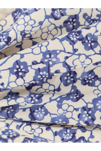 Isabel Marant women’s salma bikini top in blue with white floral pattern and delicate textured weave fabric