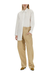 Isabel Marant women’s white cotton button-down shirt with classic collar and long sleeves