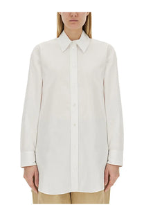 Isabel Marant women’s crisp white long-sleeved button-down shirt with classic collar and folded cuffs