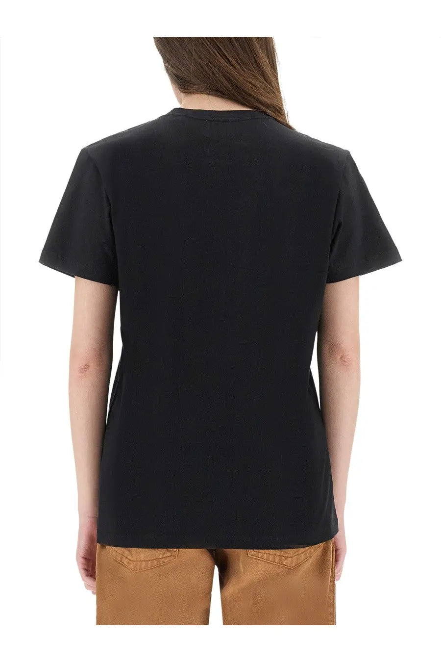 Isabel Marant women’s black short-sleeved shirt vidal with crew neck and subtle seam detailing