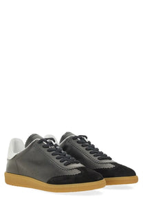 Isabel Marant women’s sneaker Bryce black low-top with black and grey suede upper and tan rubber sole