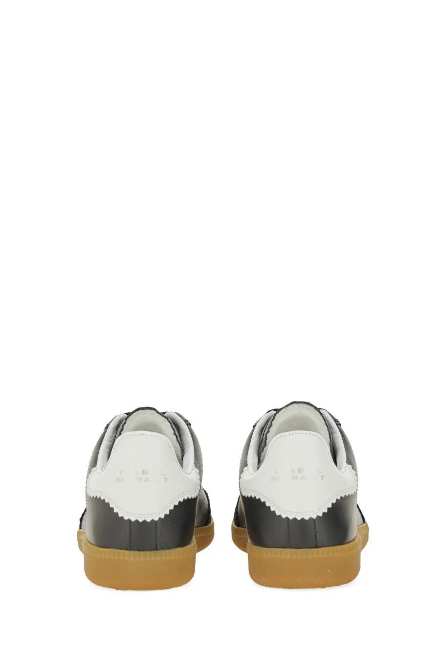 Isabel Marant women’s sneaker Bryce black black and white leather sneakers with gum rubber sole front view