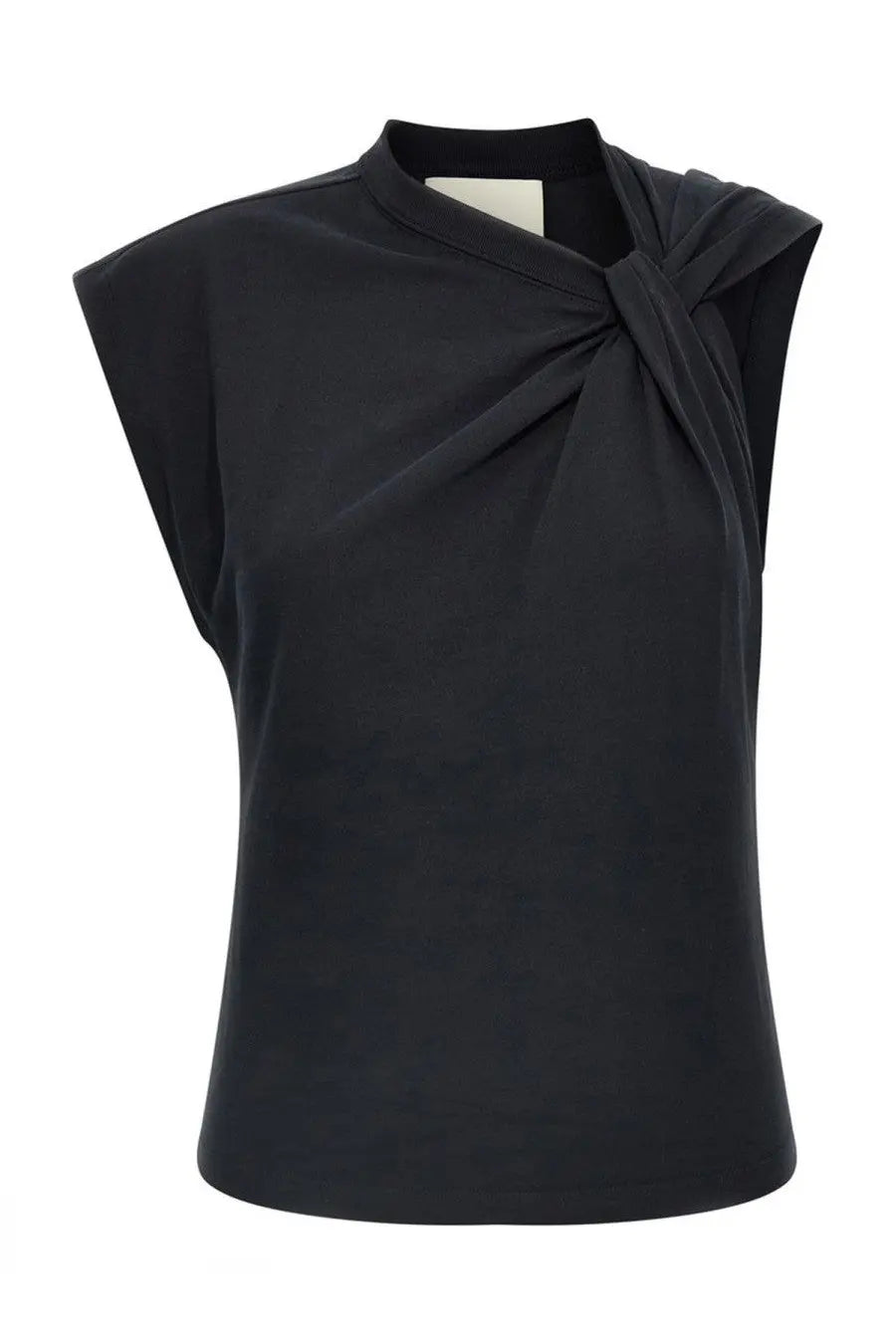 Isabel Marant women’s black sleeveless top with draped knot detail at neckline perfect for stylish casual wear