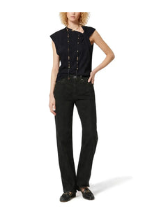 Isabel Marant women’s black sleeveless top with draped neckline and subtle textured fabric perfect for stylish wear