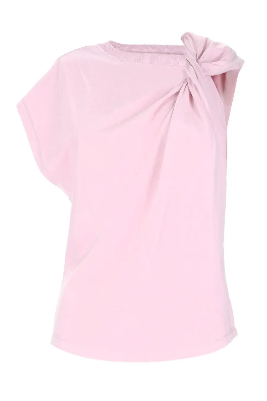 Isabel Marant women’s soft pink one-shoulder top with knotted shoulder detail for stylish casual wear