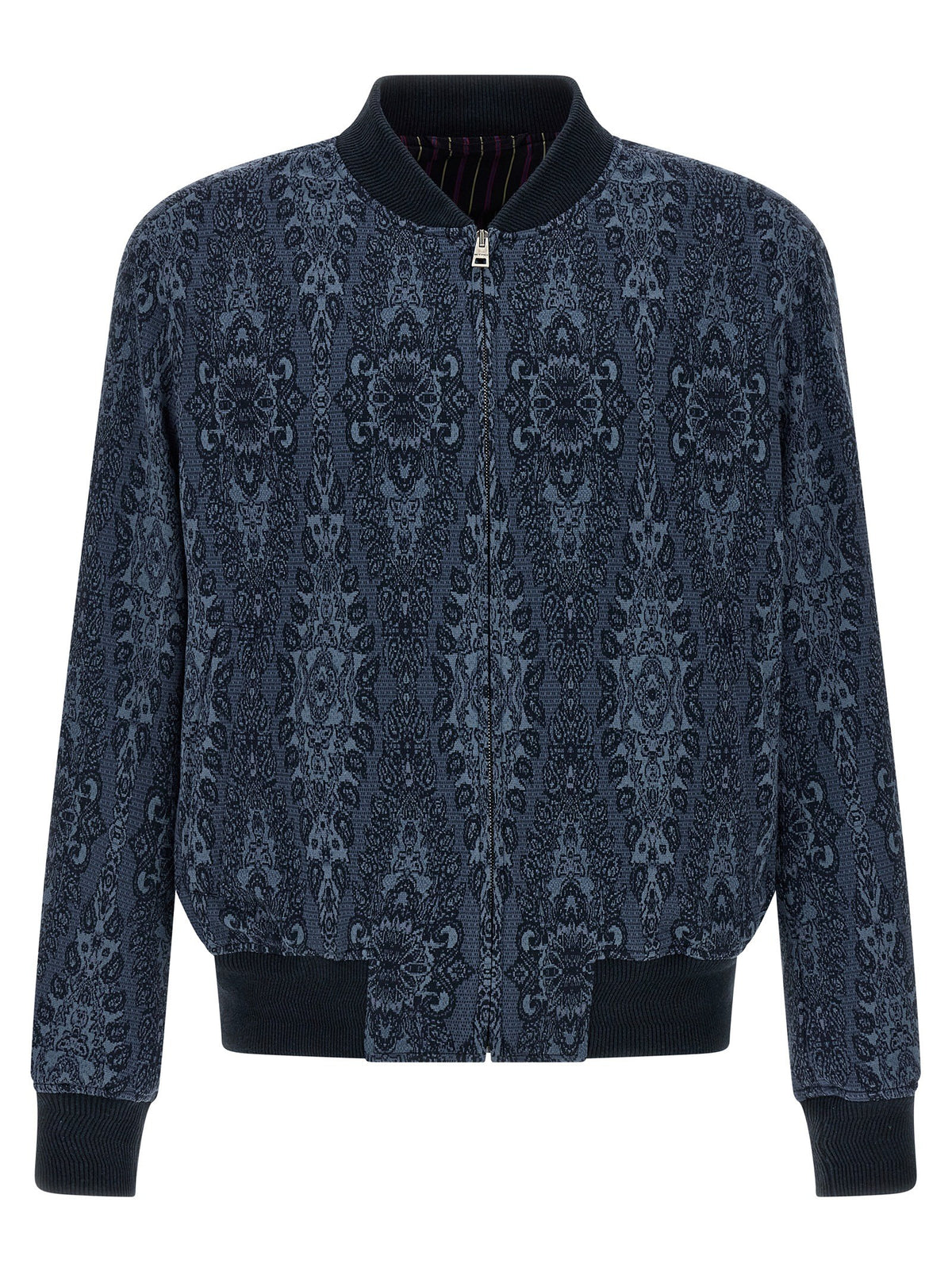 ETRO Jacquard Bomber Jacket Blue