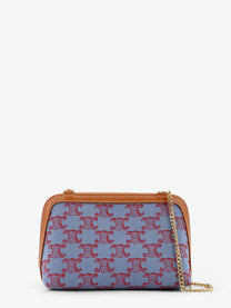Celine Women's Jacquard Fabric Crossbody Bag Blue