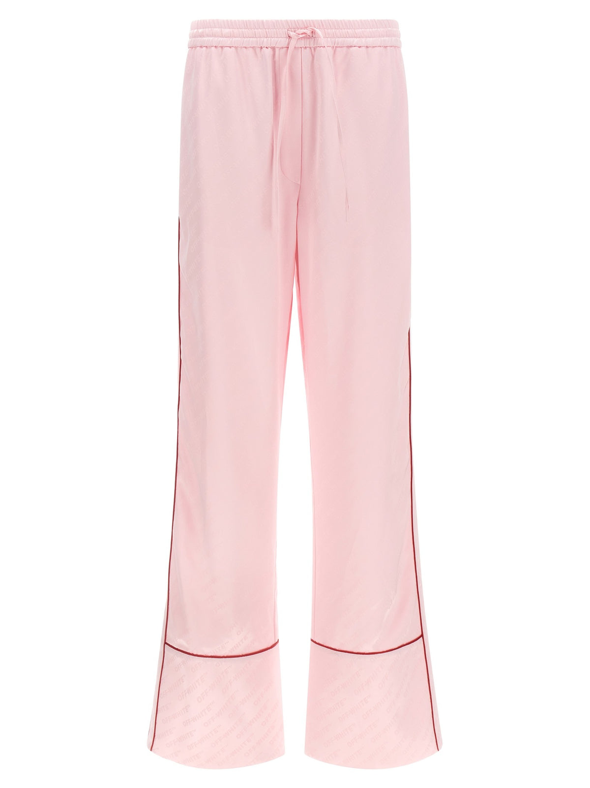 Off-White Jacquard Satin Pajama Pants Blue