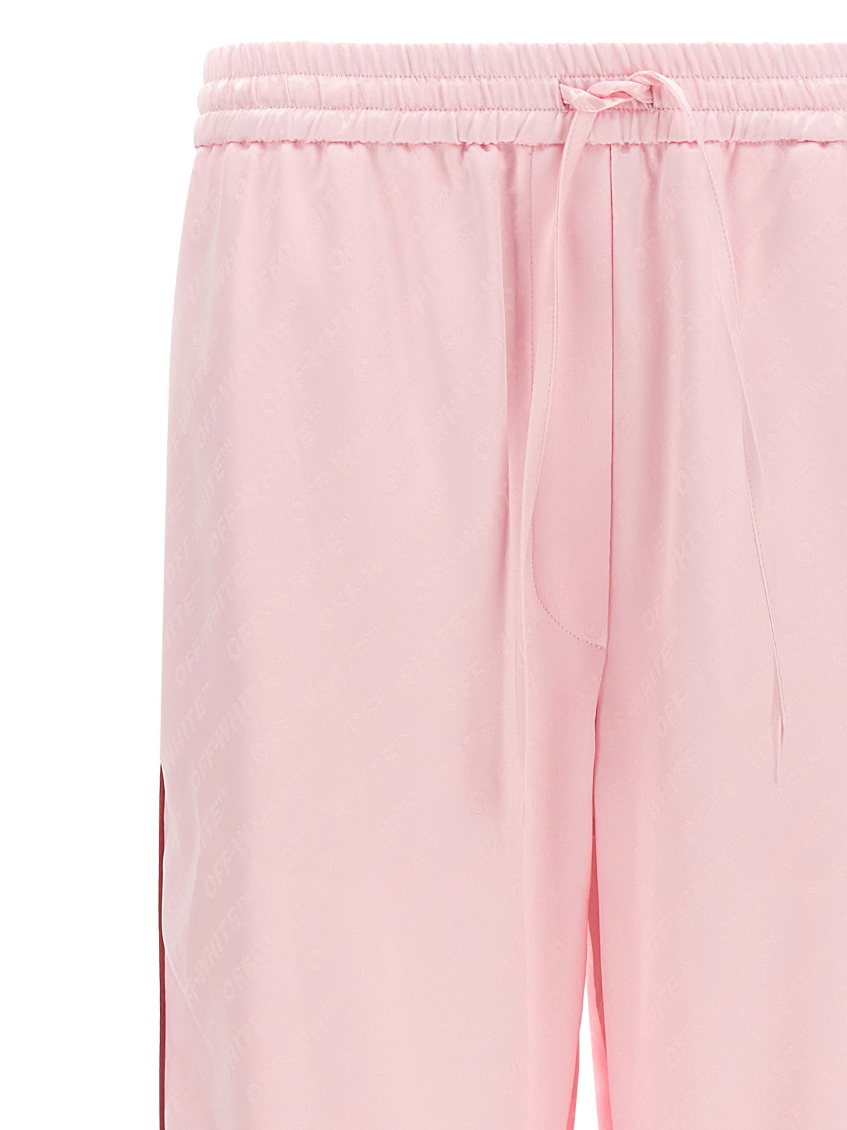 Off-White Jacquard Satin Pajama Pants Blue