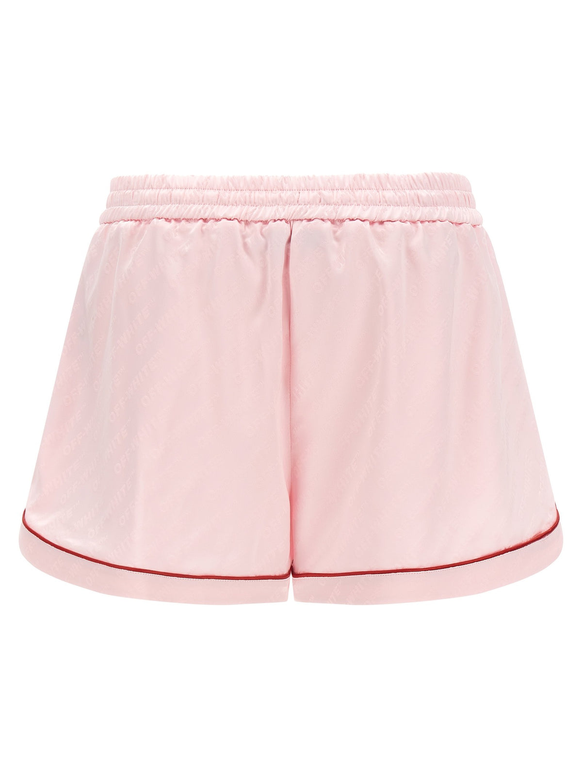 Off-White Jacquard Satin Pajama Shorts Blue