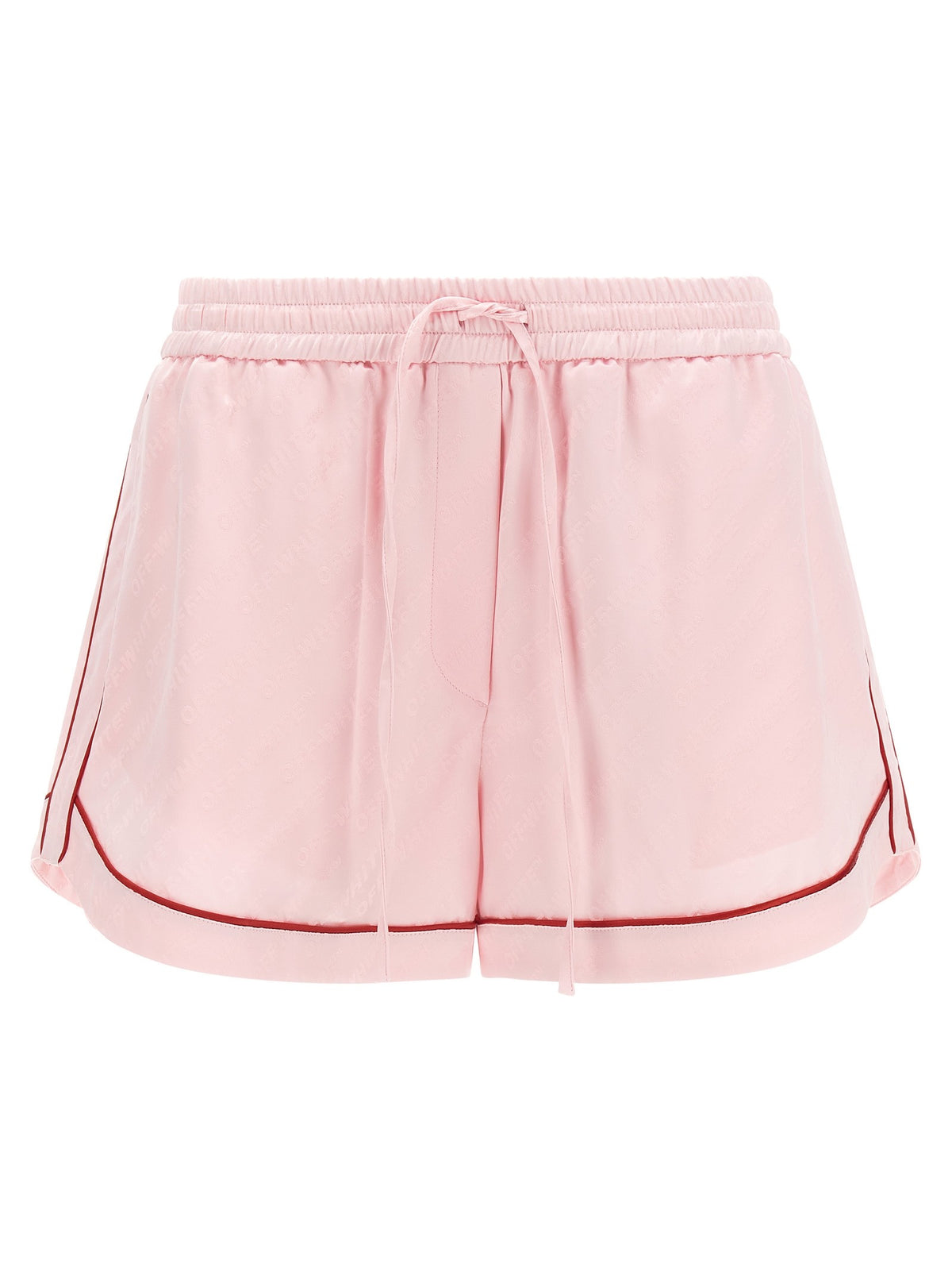 Off-White Jacquard Satin Pajama Shorts Blue