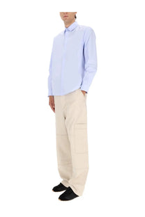 Jacquemus men’s le simon light blue long-sleeved button-up shirt with classic collar and subtle texture