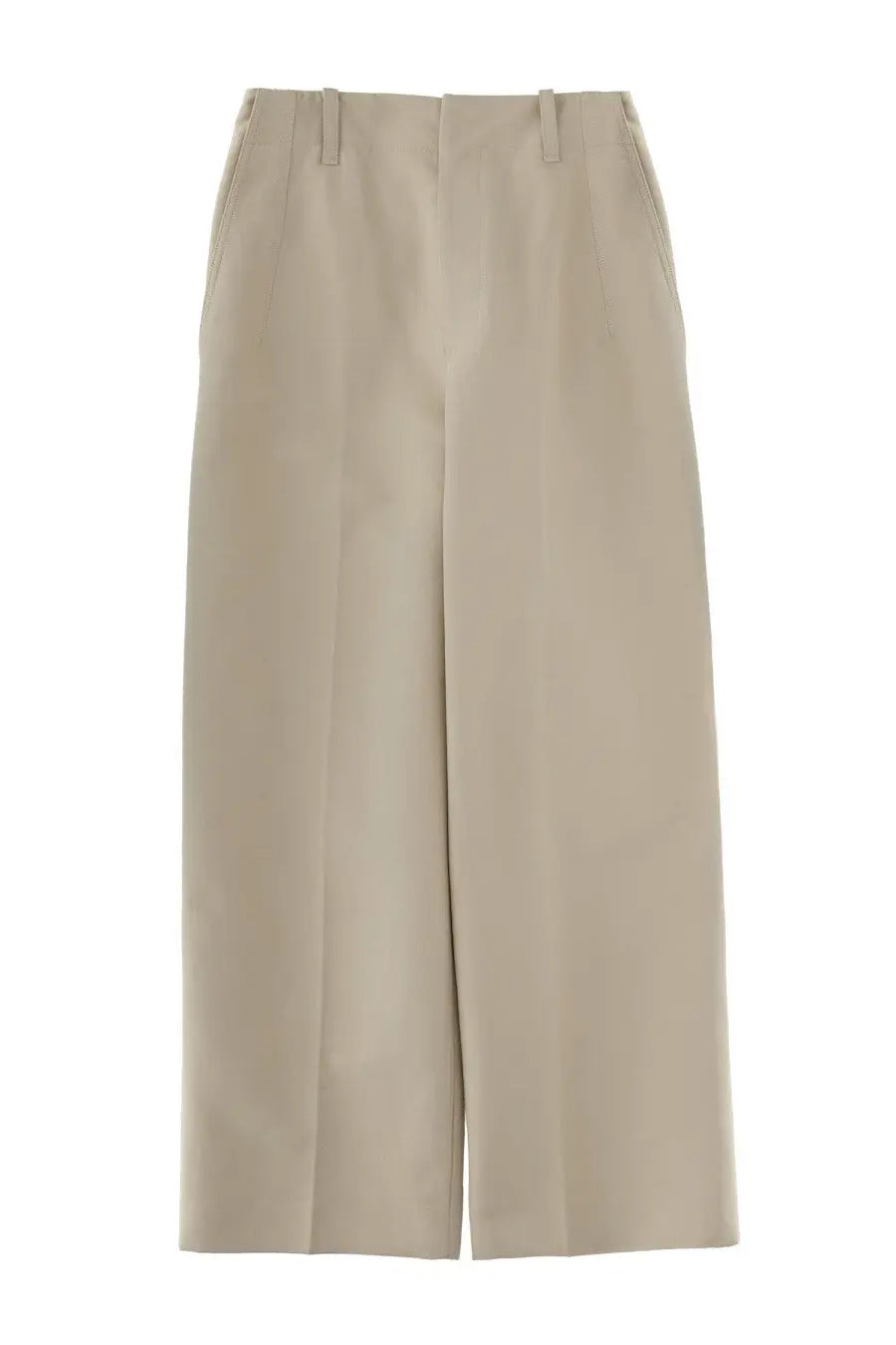 Beige jacquemus men’s pants pastro with high-waisted wide-leg tailored fit and subtle front pleats