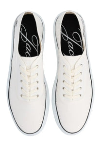 Jacquemus men sneaker É É white white canvas sneakers with black piping and matching laces minimalist design