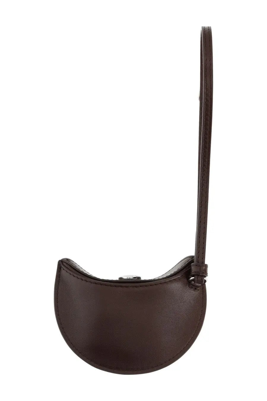 Jacquemus men’s wallet calisso brown sleek dark brown leather crescent-shaped clutch with slender matching strap