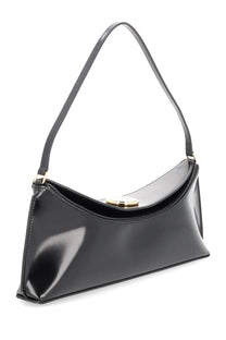 Jacquemus women’s bag ovalo black black patent leather handbag with sleek curved design and gold-tone hardware