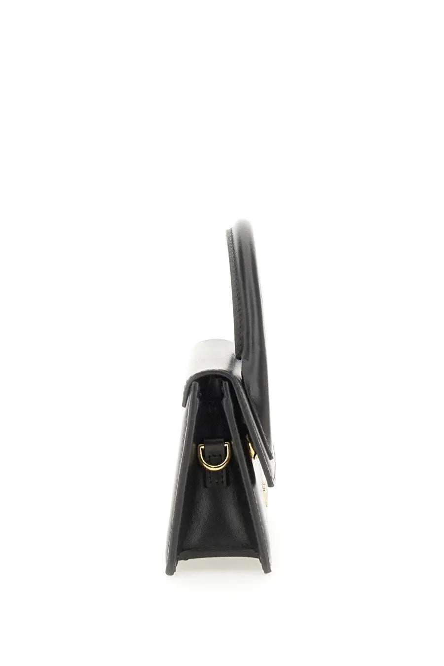 Jacquemus women’s borsa le chiquito long black leather handbag with gold-tone hardware and minimalist design