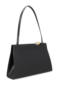 Jacquemus women’s borsa le salon black leather handbag with gold-tone clasp and slender handle