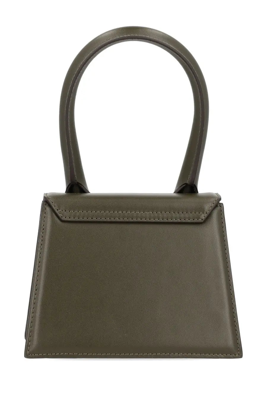 Jacquemus women’s the chiquito bag brown olive green leather mini handbag with structured rectangular shape and rounded handle