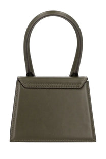Jacquemus women’s the chiquito bag brown olive green leather mini handbag with structured rectangular shape and rounded handle