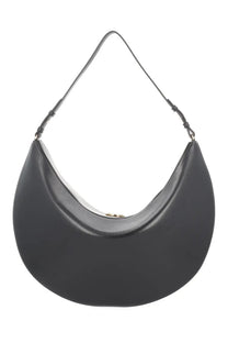 Jacquemus women’s hobo bag ovalo large black crescent-shaped shoulder bag with slender strap and gold-tone hardware