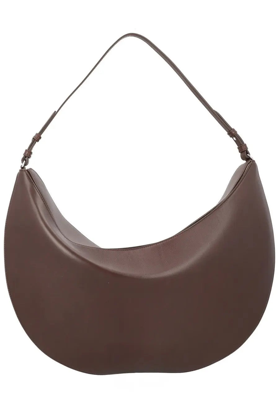 Jacquemus womens hobo bag ovalo large brown featuring sleek minimalist brown leather and a slender shoulder strap
