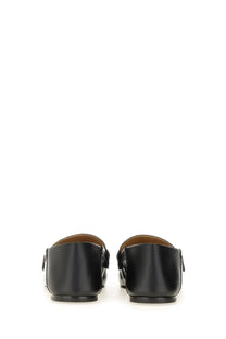 Jacquemus women’s moccasin carre black black patent leather loafers with sleek glossy finish and subtle side detailing