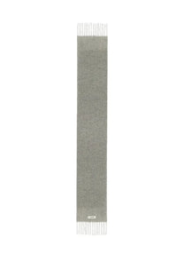 Jacquemus women’s the scarf wagon grey soft light gray woolen scarf with delicate fringe detailing at both ends