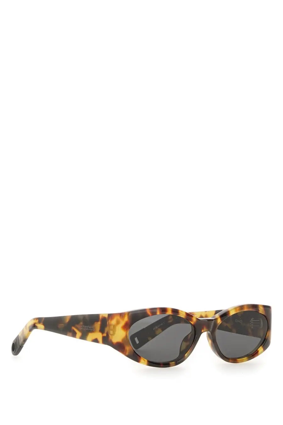 Jacquemus women’s sunglasses ovalo with tortoiseshell acetate frames and dark gray oval lenses