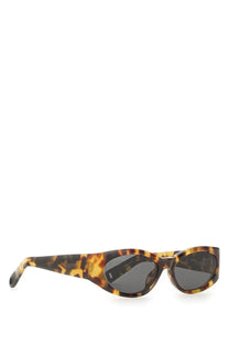 Jacquemus women’s sunglasses ovalo with tortoiseshell acetate frames and dark gray oval lenses