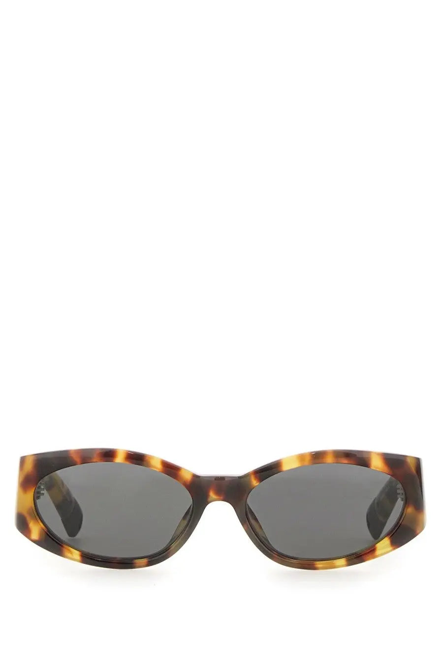 Jacquemus women’s sunglasses ovalo multicolor tortoiseshell acetate frame with dark gray lenses