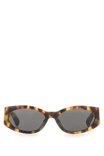 Jacquemus women’s sunglasses ovalo multicolor tortoiseshell acetate frame with dark gray lenses