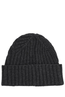 Jacquemus women’s the tourni cap grey dark gray ribbed knit beanie with folded cuff made of soft wool blend