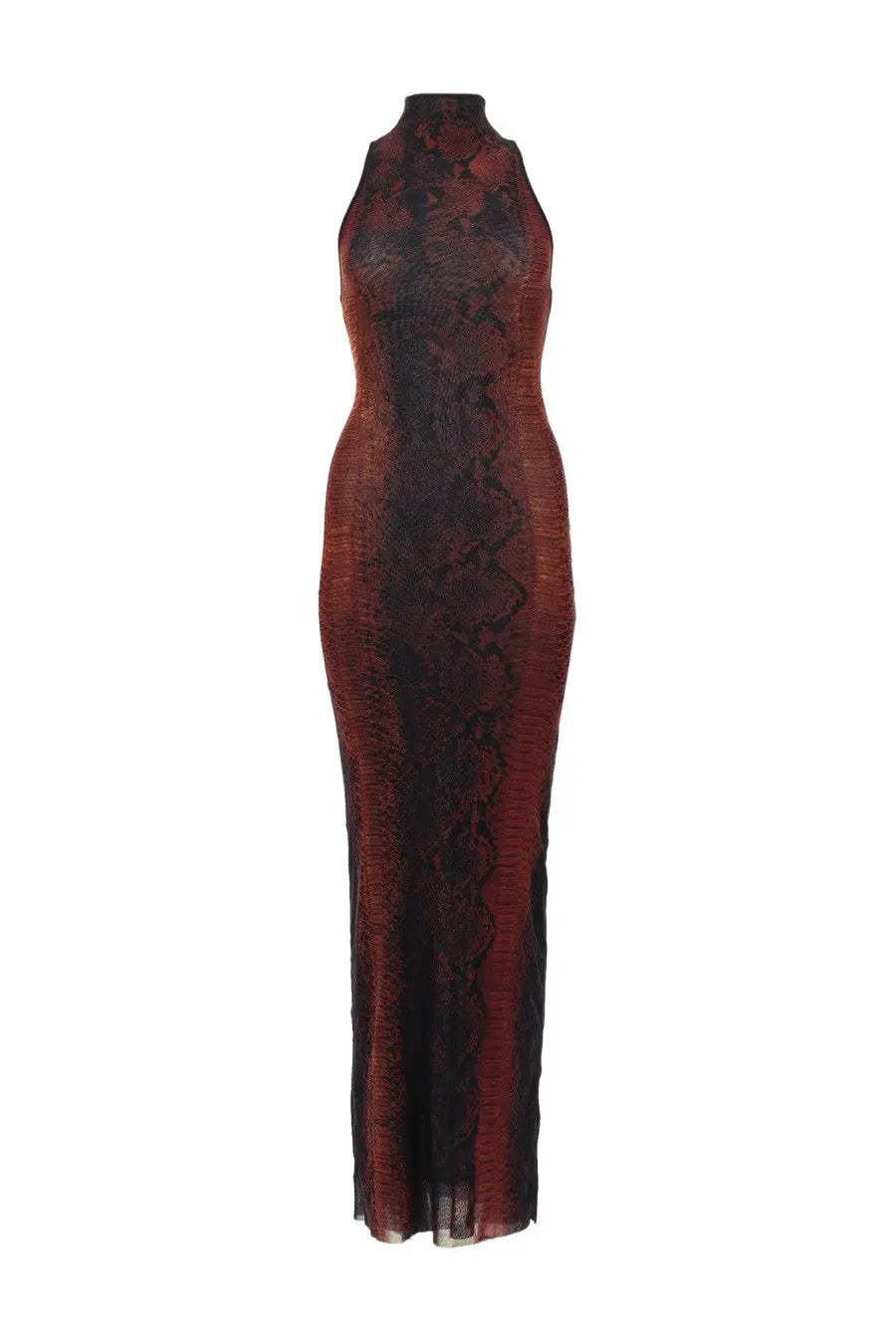 Jean Paul Gaultier Women's Abito Lungo Con Stampa Pitone Brown