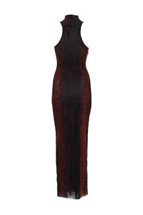 Jean Paul Gaultier Women's Abito Lungo Con Stampa Pitone Brown