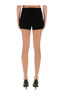 Jean Paul Gaultier women’s black high-waisted mini shorts with tailored design and subtle side detailing
