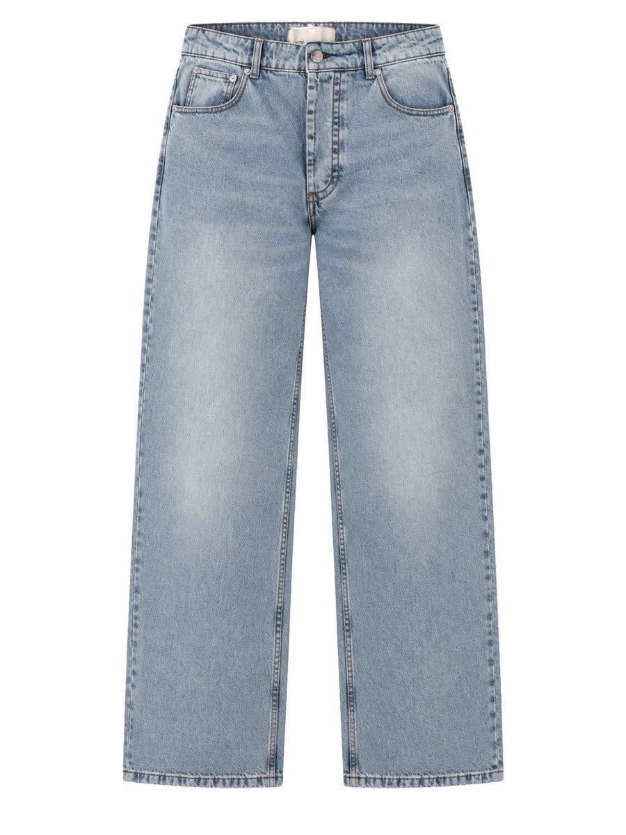 Ami Paris Men's Denim Cotton Jeans Baggy Blue