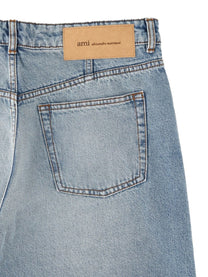 Ami Paris Men's Denim Cotton Jeans Baggy Blue, view 3