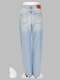 ROTATE Birger Christensen Women's Zip Denim Jeans Straight Blue, view 2
