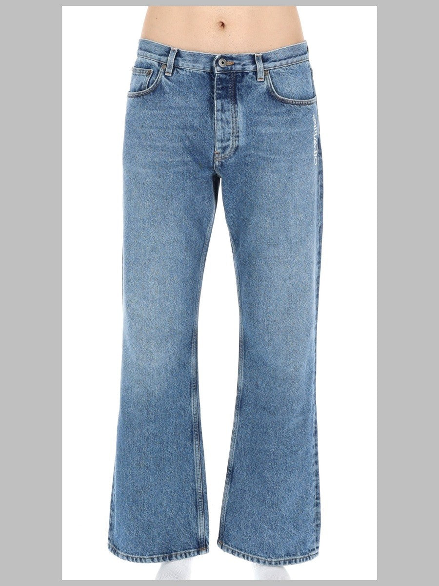 Off-White Men's Jeans Half Arrow Blue