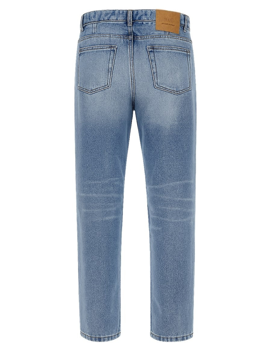 Ami Paris Men's Jeans in Cotone Taglio Tapered Blue