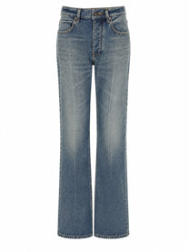 Balenciaga Women's Jeans in Denim Con Dettagli Usurati Blue
